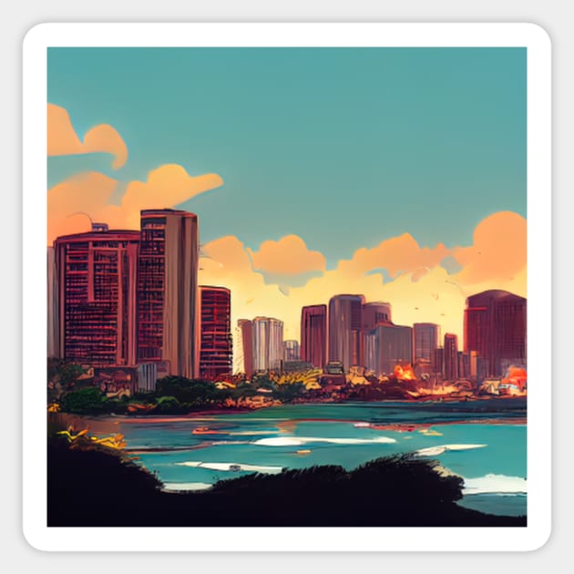 Honolulu | Comics style Sticker by ComicsFactory